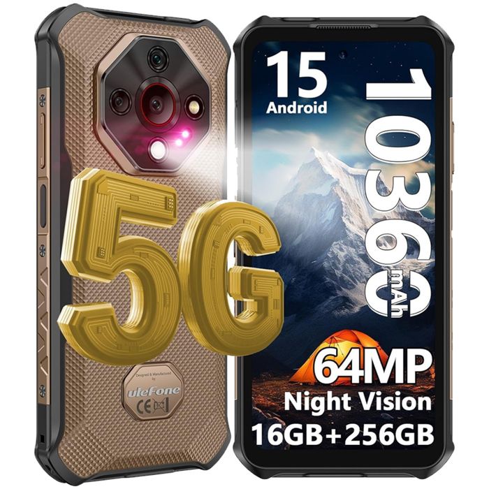 ULEFONE  Armor X16 Pro Smartphone Incassable 5G 10360mAh 16Go+256Go IP68 6.56"" NFC Or