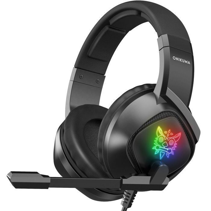 Casque de jeu filaire - RNCYN - K19 - LED RVB - PC et PS4 - Noir
