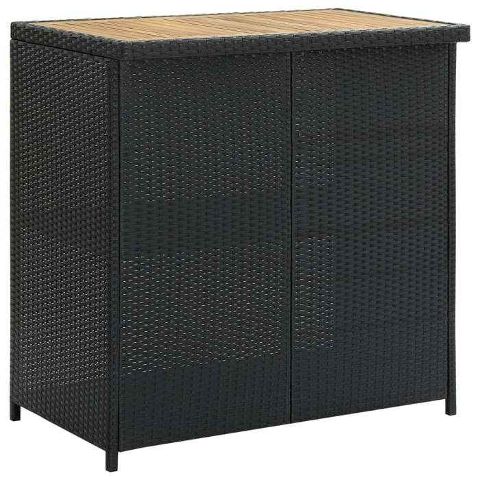 (NEW 2026)Table cuisine + chaises(Rectangle)SOLOMONNoir Ensemble de bar 3 pcs - FAFA-TOP - Meuble de cuisine - Résine tressée Noir