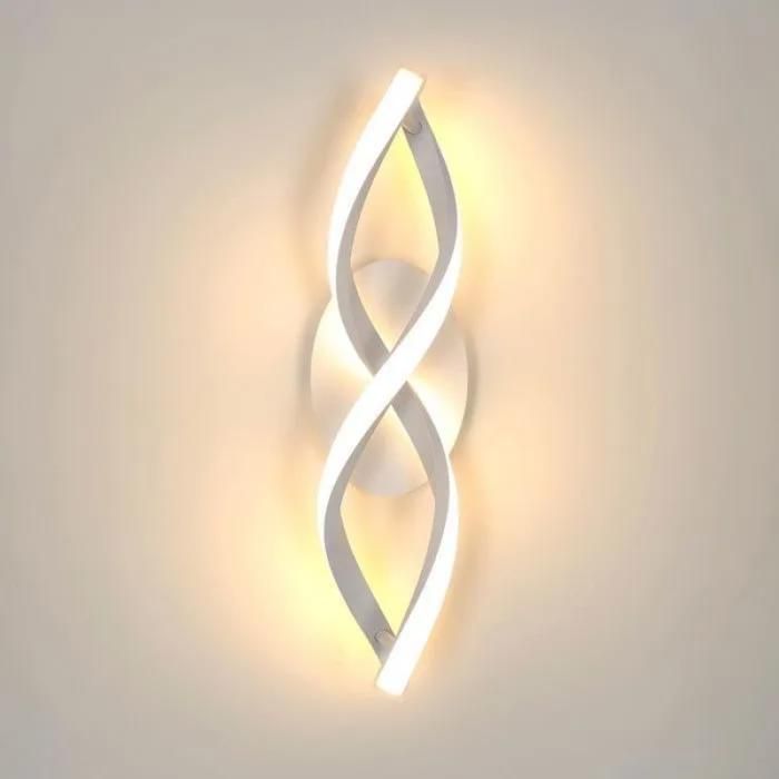 Applique Murale Interieur LED Lampe Murale16W Lumière Chaude 3000K Design incurvée Appliques pour Chambre à Coucher Salon LUSTRE