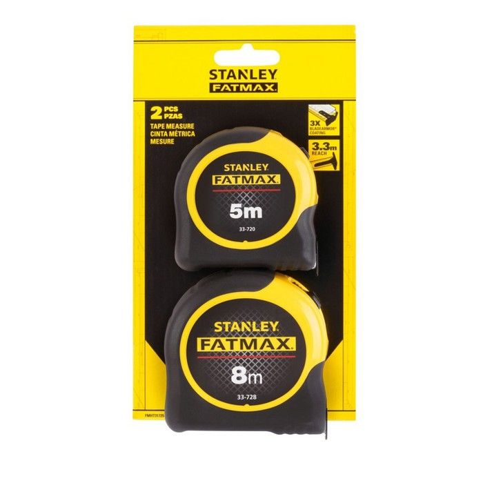 Mètre ruban STANLEY FatMax 5 & 8 32 mm Lot de 2 - vue 1