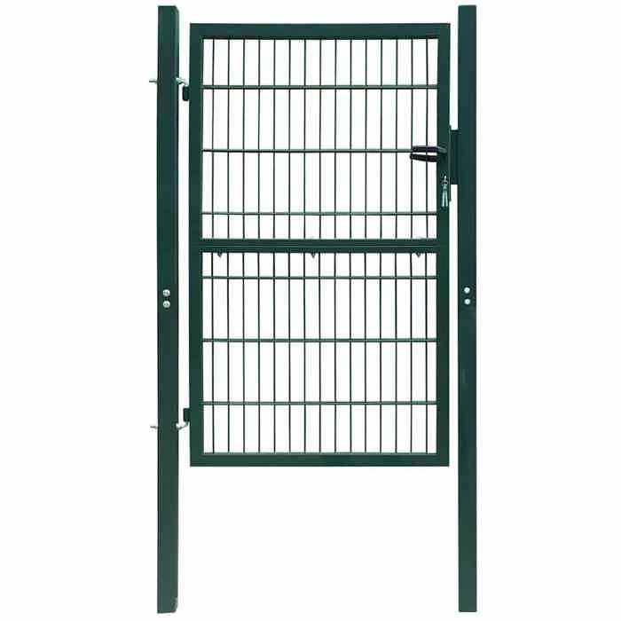 Vert Portail de clôture 2D (simple) vert 100x120 cm - Portillon H14935
