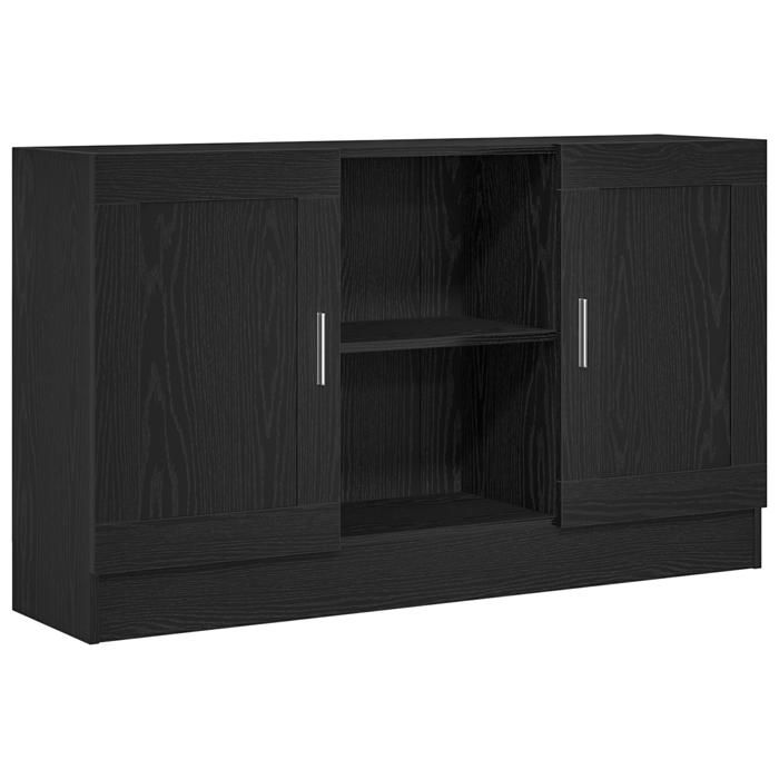Top 2026@Cabinet bahut de rangement simple Noir - SWEETY® Buffet Chêne noir 120x30 5x70cm - bois dingénierie 904877