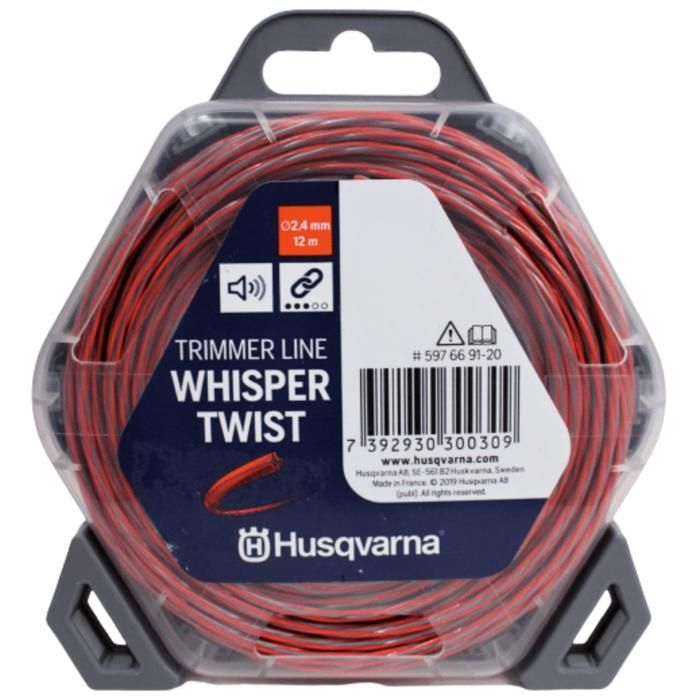 Fil de coupe HUSQVARNA WHISPER TWIST Silencieux Ø 24 mm x 12 Pour débroussailleuse