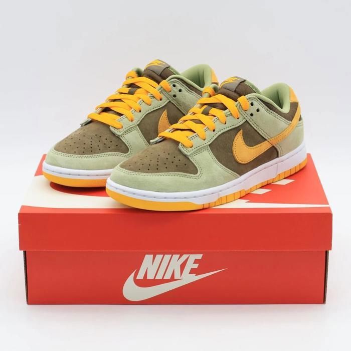 CHAUSSURES DE BASKET-BALL DH5360-300 Nike Dunk Low Dusty Olive Green Pro Gold Khaki Yellow White (Mens)