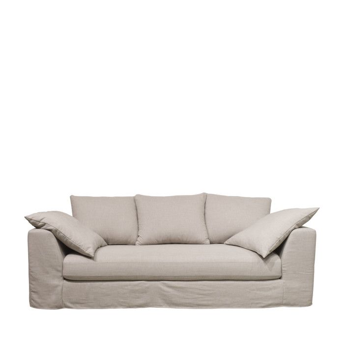 Amany - Canapé convertible 3 places entièrement déhoussable en tissu - Couleur - Naturel Amany - Canapé convertible 3 places entièrement déhoussable en tissu - Couleur - Naturel
