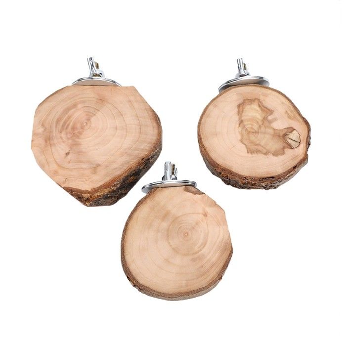 Ensemble de perchoirs en bois pour oiseaux 3 pièces plate-forme ronde confortable support descalade pour perruches perruches