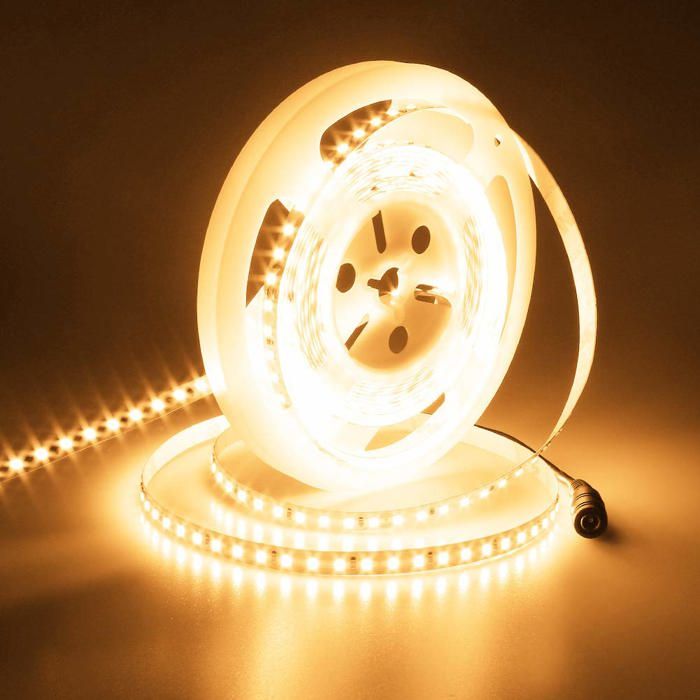 24V Ruban LED 5M 126LEDs/M 3000K Blanc Chaud 10000LM IP20 Intérieur CE UL ProLED CRI 92+ 2835 SMD 18W/M Super Lumineux Éclairage