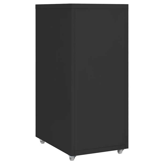 Meuble Rangement - HAOSHOP - Classeur mobile Noir 28x41x69 cm Métal&01_29858