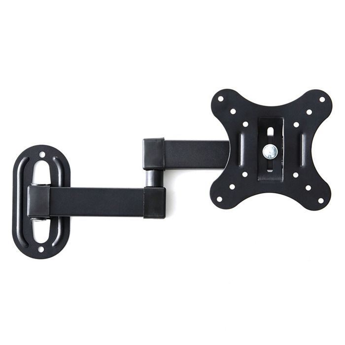 Support Mural Universel Rétractable pour Étagère - Bras Articulé avec Inclinaison et Rotation - Charge Lourde -Fixation 14-27 Pouces