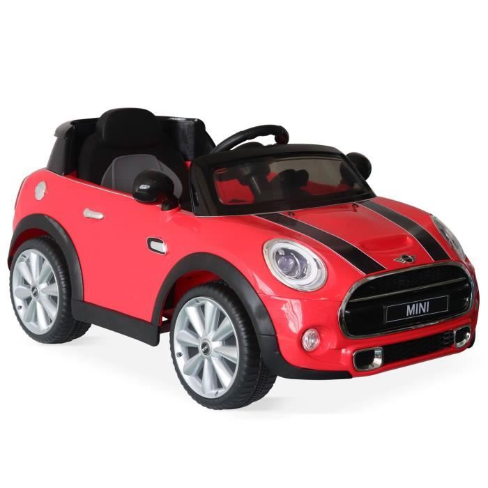 Mini Cooper Rouge Voiture Electrique 12v 1 Place Cabriolet Pour