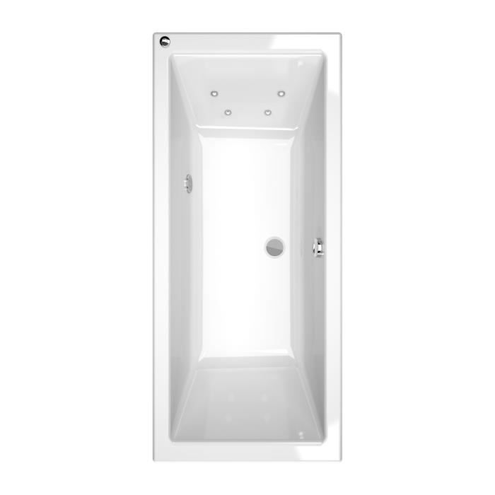 Baignoire balnéo rectangulaire ZENA 170 x 75 cm