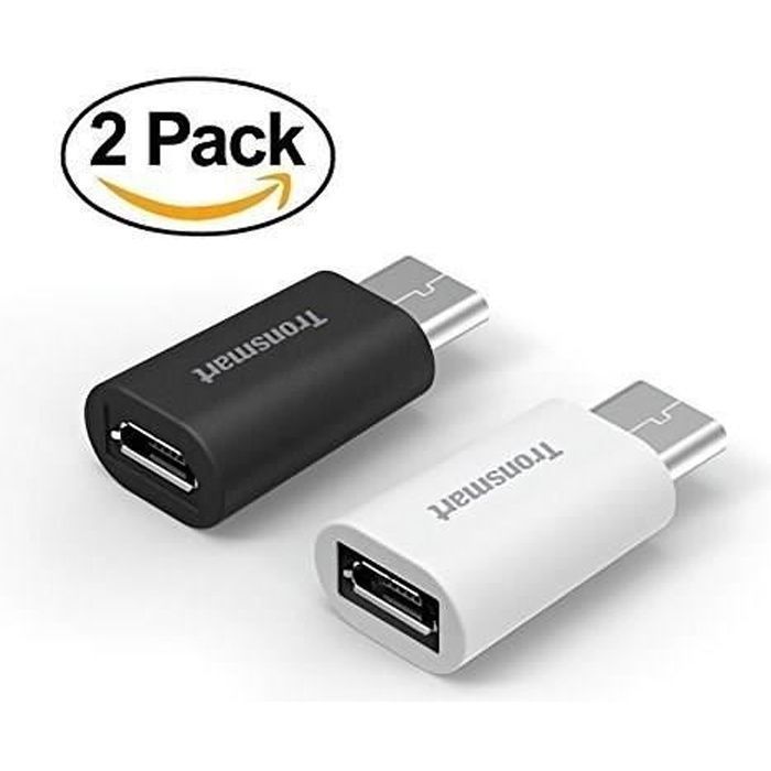 2 Pack Tronsmart Adaptateur Usb C Type C Vers Micro B Usb 2 0 Connecteur Pour Nexus 5x Nexus 6p 1 X Noir 1 X Blanc Achat Cable Telephone Pas Cher Avis Et Meilleur Prix Cdiscount