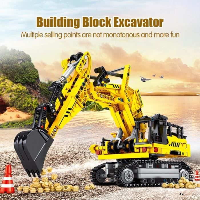 Excavatrice Jouet 25 Cm – Engin De Chantier Rétractable, Pour Enfant Dès 3 Ans