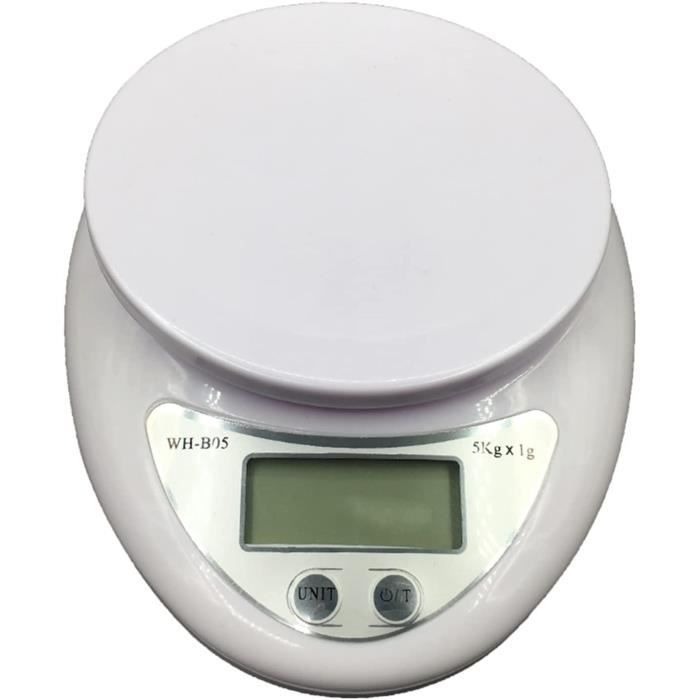 Balance De Cuisine Numérique 5Kg Échelle Lcd Écran Tactile Balance
