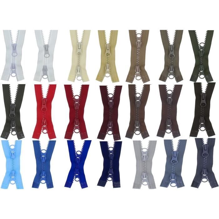 Fermeture Éclair À Double Curseur, Avec Dents En Plastique, Numéro 5, Taille Moyenne, Séparable