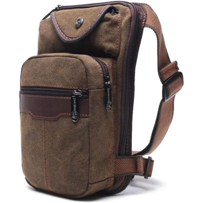 Sac Banane Homme Femme Unisexe avec Poches à 4 Fermetures à glissière pour la randonnée d'entraînement en Plein air-Noir Noir - Bagagerie - Maroquinerie