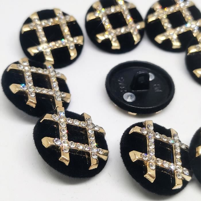 Boutons Strass Noir 12mm – Lot De 20 Pièces, Marque CraftbuddyUS, Modèle AB7