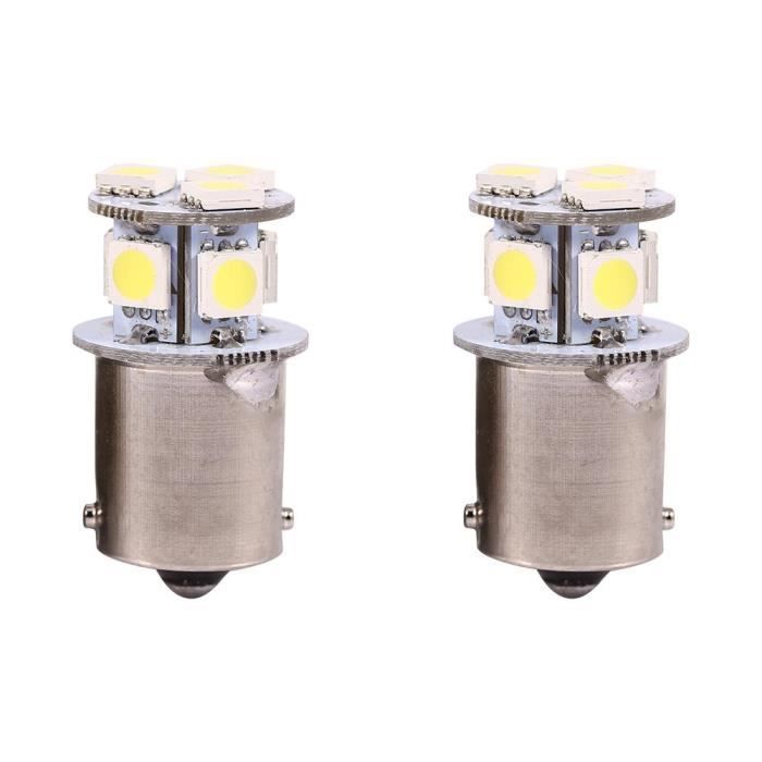 2pcs Feux de frein de voiture ampoules blanc BA15S R5W 1156 5050 8SMD LED