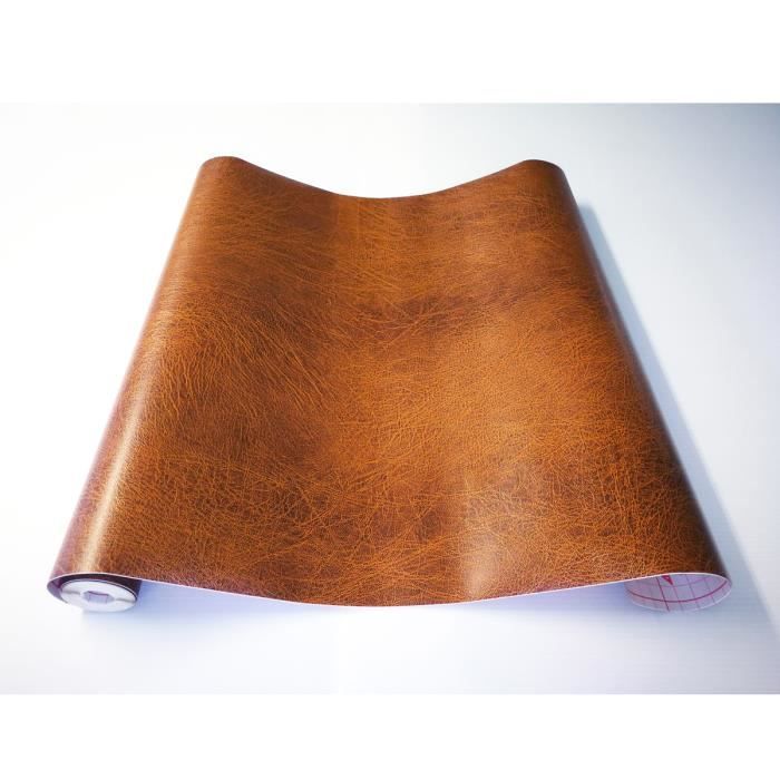 Rouleau Adhesif Aspect Cuir Marron 6 M X 45 Cm Papier Peint