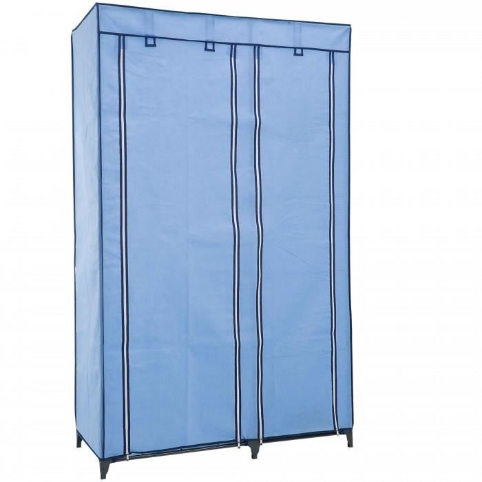 Armoire Et Penderie Tissu Nylon 2 Portes Armature Metallique Et