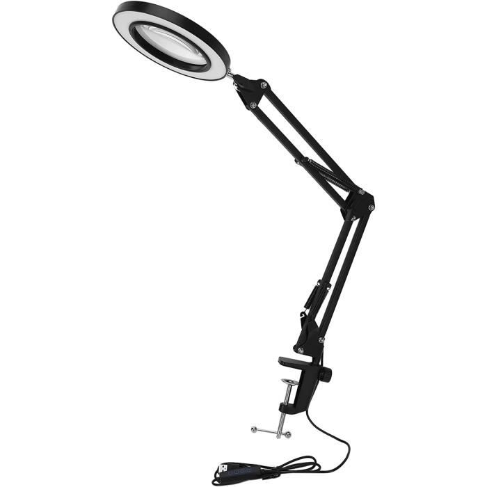 Loupe Avec Clip Lumineux, Lampe Grossissante à Intensité Variable à 3