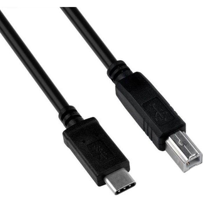 Câble d'imprimante USB B vers USB C, Type B 2.0 Fil de données tressé pour imprimante  HP / epson / canon, scanner, câble d'imprimante USB Type C compatible avec  Macbook Pro