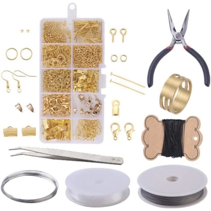 Kit Fabrication de Bijoux Réparation Accessoires de Bijoux Création à la  Main pour DIY Artisanat Faire Boucles d'oreilles Colliers Bracelets, 650  Pièces : : Cuisine et Maison