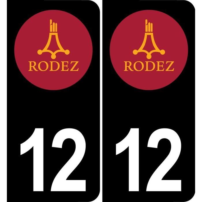 12 Rodez logo autocollant plaque immatriculation auto ville sticker ...