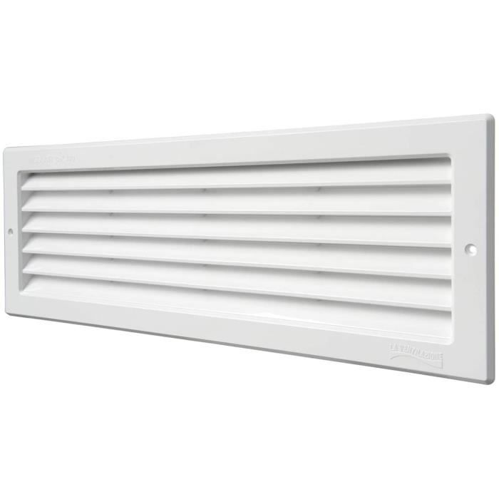 La Ventilazione P3713B Grille de ventilation rectangulaire en plastique blanc à encastrer Dimensions 370 x 130 mm -