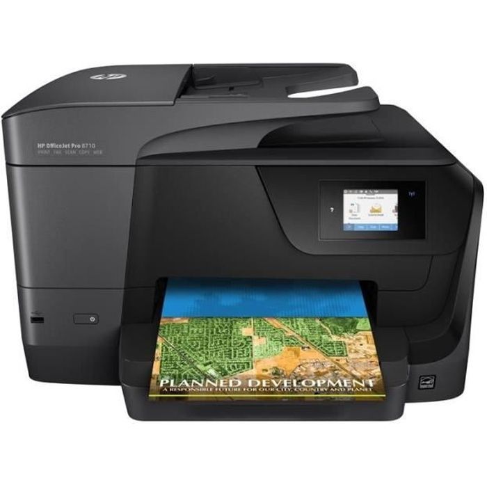 Imprimante multifonction HP Officejet Pro 8710 – Noir – Impression recto-verso automatique – HP