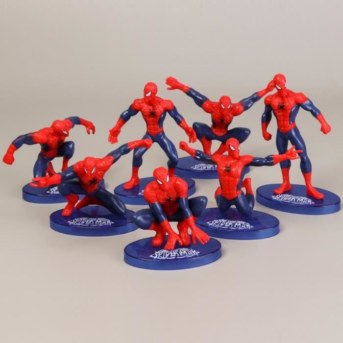 7 Pcs Ensemble Spider Man Pvc Poupee Jouet Topper Cadeau D