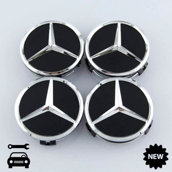 Liguanghui Lot de 4 Cache-moyeux AMG pour Mercedes-Benz Noir Mat Étoile  Moyeu 75 mm - Cdiscount Auto