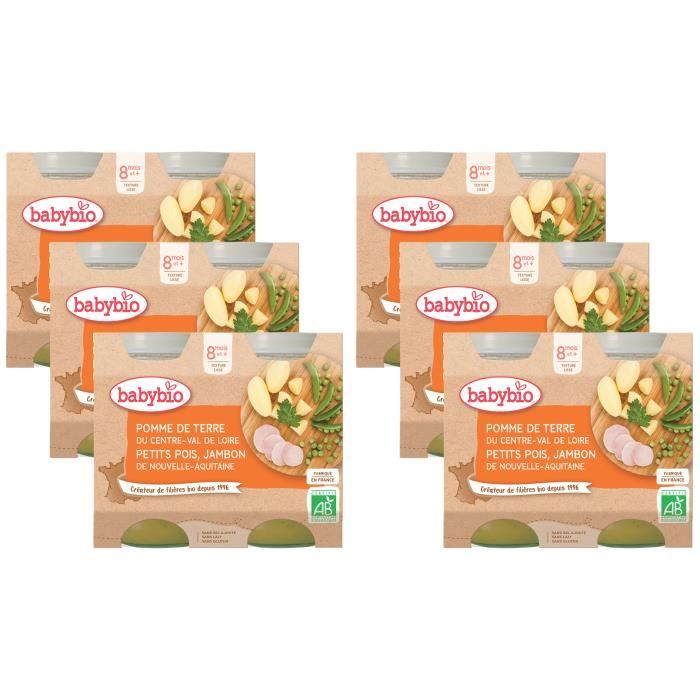 Babybio - Pomme De Terre, Petits Pois, Jambon De France - Dès 8 Mois - 2x200g