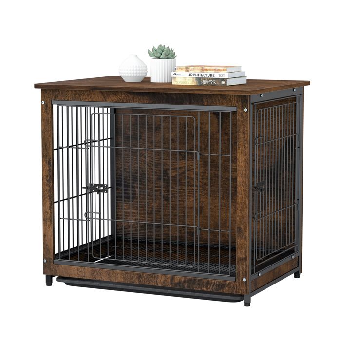 Meilleurs prix pour Cage Chien Intérieur Cage pour Chien Petite Taille Meuble Caisse en Bois MDF pour Chiens 63x51x59cm