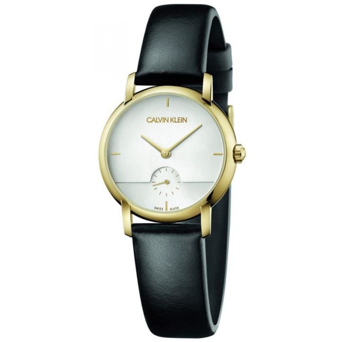 quartz montre montre calvin klein femme cuir