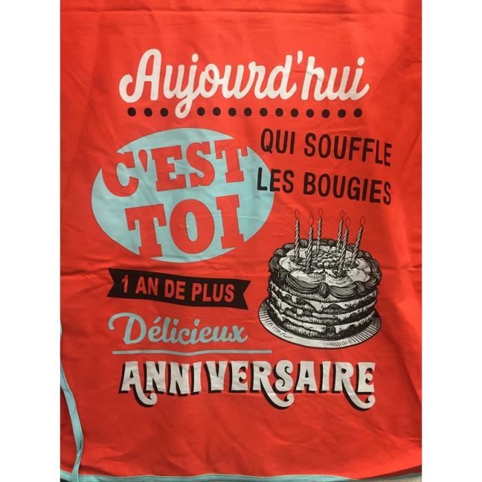 Tablier Aujourd Hui C Est Moi Qui Souffle Les Bougies 1 An De Plus Delicieux Anniversaire Cdiscount Jeux Jouets