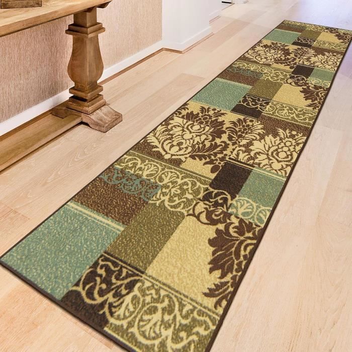 Tapis De Couloir Collection Ottohome Dos En Caoutchouc Damassé Style