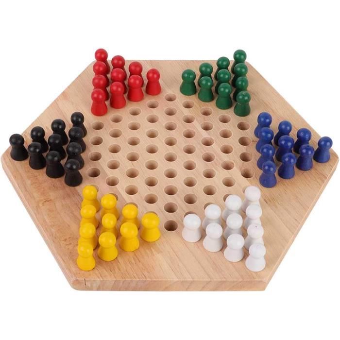 Jeu de Dames en Bois Chinois Jeu de Société de Dames Chinoises Colorées