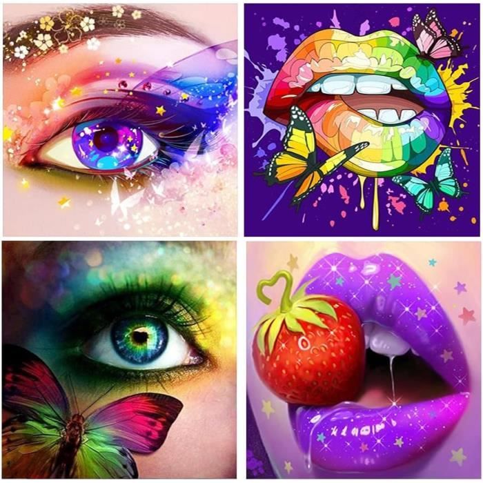 Kit De 4 Peintures Diamant 5D UNIVERTEN - Loisir Créatif Pour Enfants Et Adultes