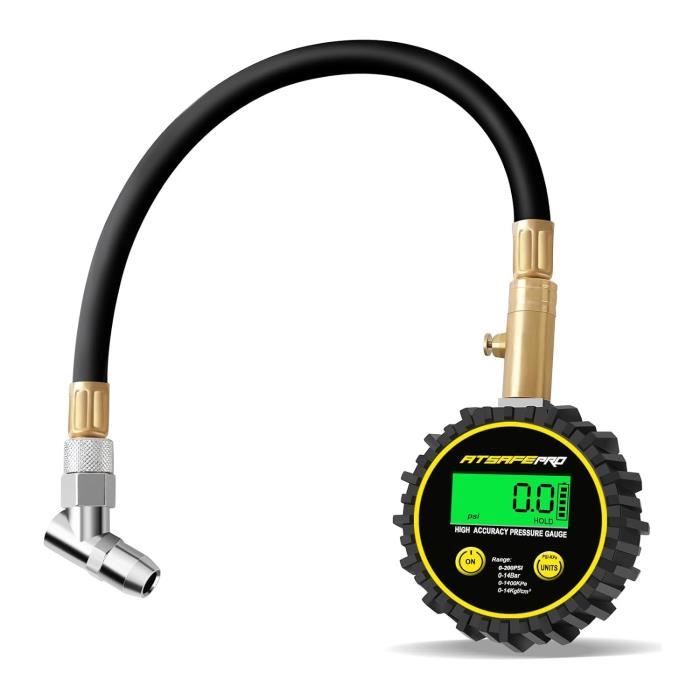 BURNNOVE Manomètre de pneu, gonfleur de pneu numérique, 220 psi, testeur de pression