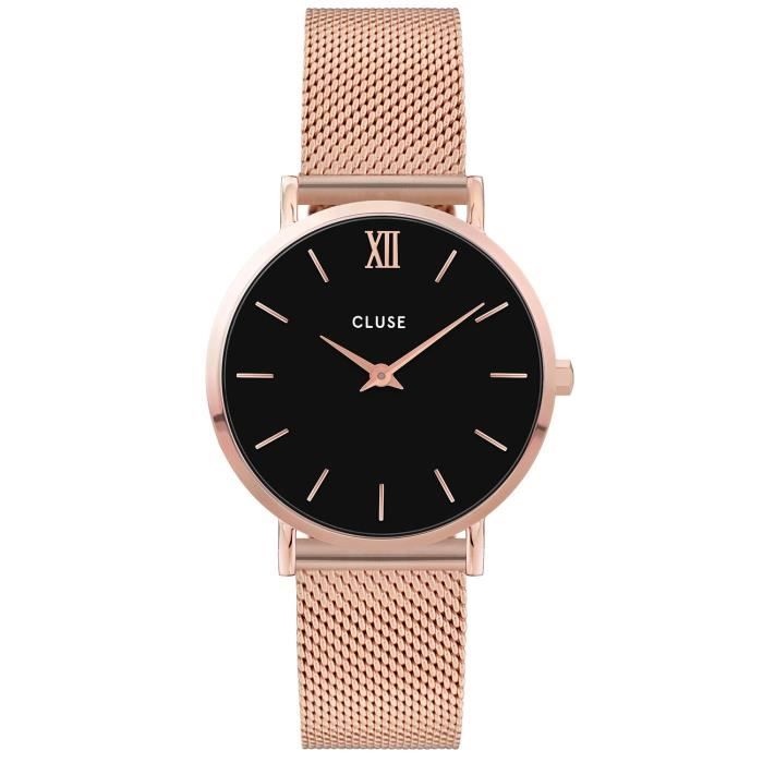 Cluse Montre CW0101203003 Minuit Femme 33mm Bracelet Maille Acier