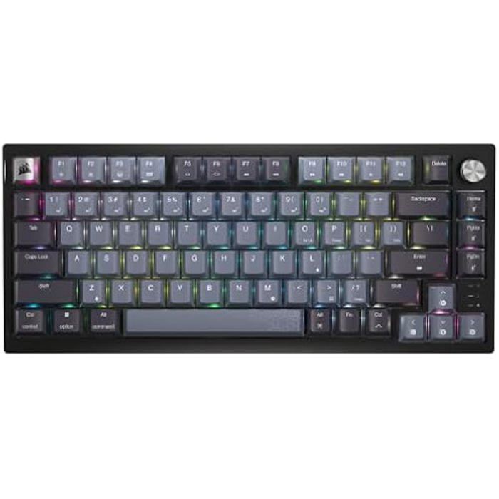 CORSAIR K65 Plus Clavier de jeu mécanique sans fil 75 % RGB Échange à chaud Corsair MLX Prélubrifié Commutateurs linéaires
