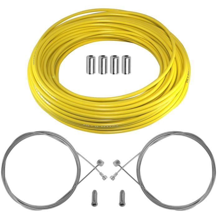 Kit Câbles Et Gaines De Frein Universel Pour Vélo - Compatible Shimano, SRAM, VTT, Route - PTFE, Inox, Accessoires Inclus