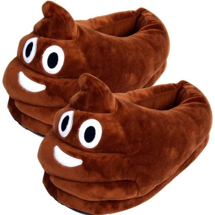 Emoji Caca Pantoufles en peluche Expression Hommes femmes Pantoufle Enfants merde Chaud Maison Smiley Chaussures Emoticon Cdiscount