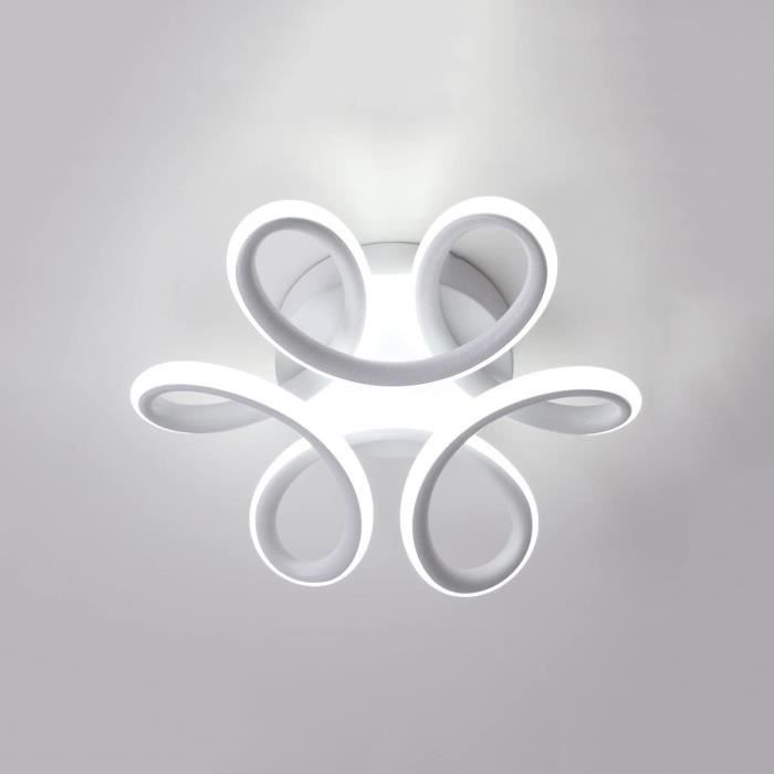 Toolight Plafonnier LED Moderne 22W 2500LM - Lumière Blanche Froide 6500K - Design Fleur Courbé Ø25 Cm - Chambre, Couloir, Cuisine