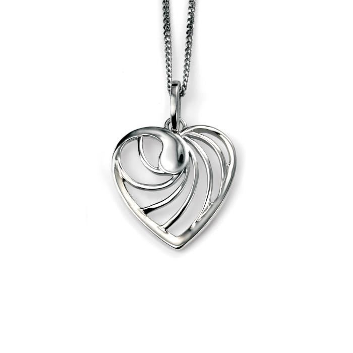 Pendentif en Argent Sterling Coeur parfait qualité 925