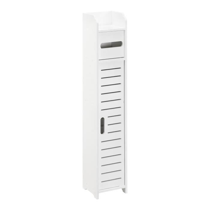 Meuble de Salle de Bain Placard Stylé Meuble de Rangement 80 x 15 x 15 cm Blanc