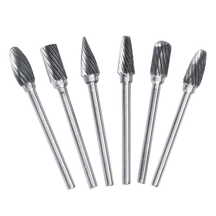 4 Fraises Rotatives Carbure Tungstène Tige 1/8" Coupe Simple 5mm - Outils Fraisage Gravure Métal Bois