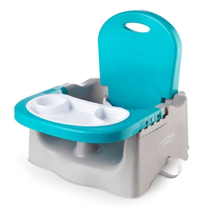 Réhausseur chaise bébé - FORMULA BABY - gris-bleu - plateau réglable et amovible - nettoyage facile